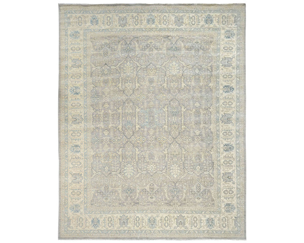 12x15 Zeigler Gray Afghan Hand Knotted Wool Area Rug